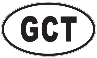 GCT - 3 Letter Initials Oval Magnet