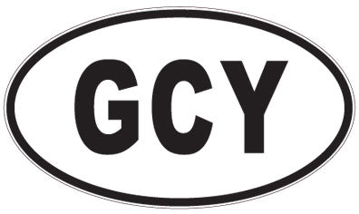 GCY - 3 Letter Initials Oval Sticker