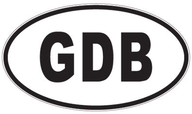 GDB - 3 Letter Initials Oval Sticker