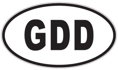 GDD - 3 Letter Initials Oval Sticker