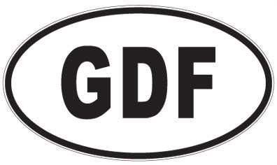 GDF - 3 Letter Initials Oval Magnet