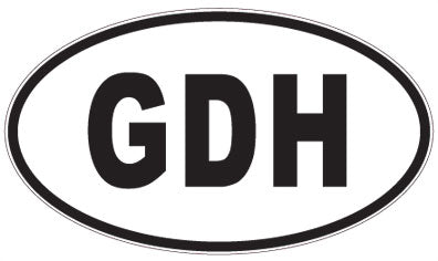 GDH - 3 Letter Initials Oval Magnet