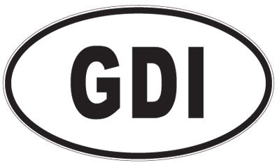 GDI - 3 Letter Initials Oval Sticker