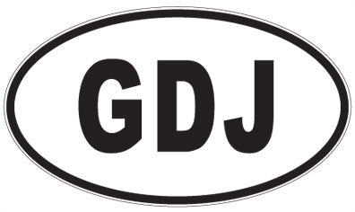 GDJ - 3 Letter Initials Oval Magnet