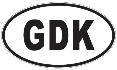 GDK - 3 Letter Initials Oval Magnet