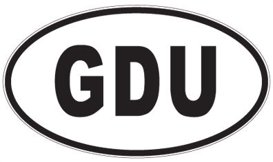 GDU - 3 Letter Initials Oval Magnet