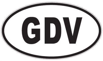 GDV - 3 Letter Initials Oval Magnet