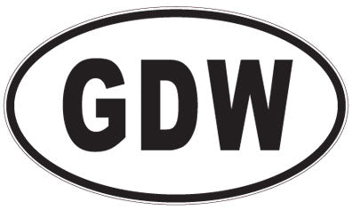 GDW - 3 Letter Initials Oval Sticker