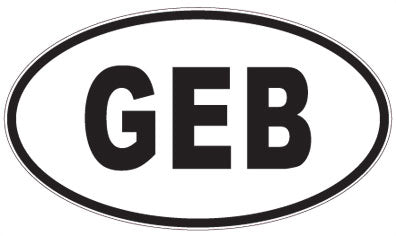 GEB - 3 Letter Initials Oval Magnet