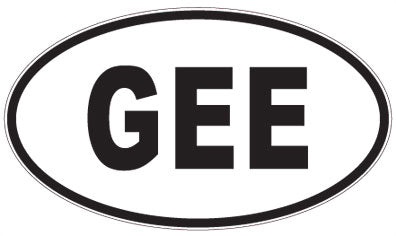 GEE - 3 Letter Initials Oval Sticker