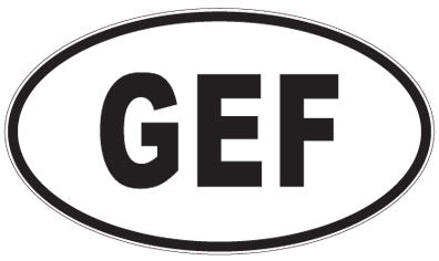 GEF - 3 Letter Initials Oval Magnet