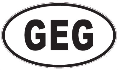 GEG - 3 Letter Initials Oval Magnet