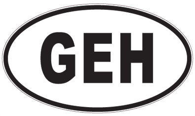 GEH - 3 Letter Initials Oval Magnet