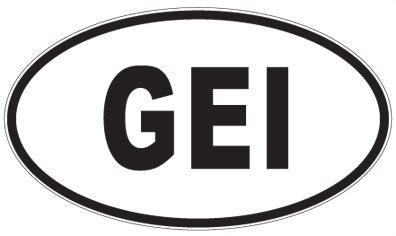 GEI - 3 Letter Initials Oval Magnet