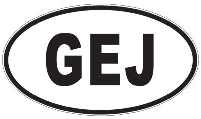 GEJ - 3 Letter Initials Oval Sticker