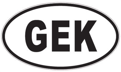 GEK - 3 Letter Initials Oval Sticker