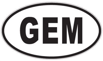 GEM - 3 Letter Initials Oval Magnet