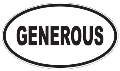 GENEROUS - Oval Sticker