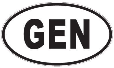 GEN - 3 Letter Initials Oval Magnet