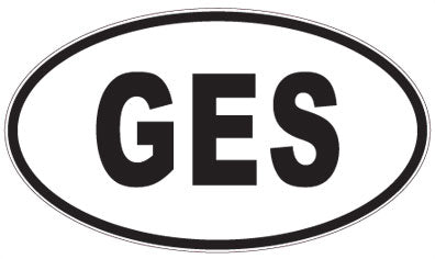 GES - 3 Letter Initials Oval Sticker