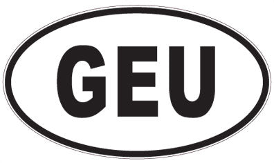 GEU - 3 Letter Initials Oval Sticker