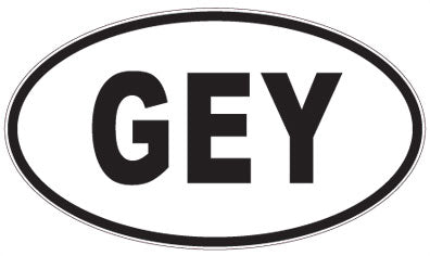 GEY - 3 Letter Initials Oval Sticker