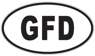 GFD - 3 Letter Initials Oval Sticker