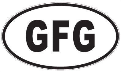 GFG - 3 Letter Initials Oval Magnet