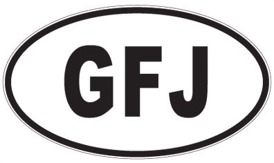 GFJ - 3 Letter Initials Oval Magnet