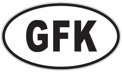GFK - 3 Letter Initials Oval Sticker