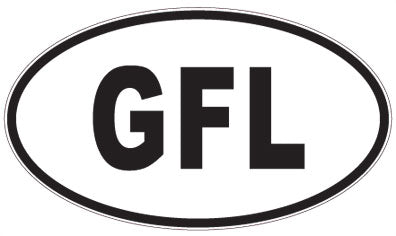 GFL - 3 Letter Initials Oval Sticker