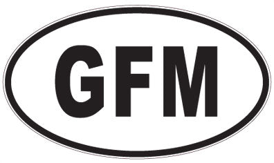 GFM - 3 Letter Initials Oval Magnet