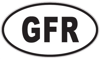 GFR - 3 Letter Initials Oval Magnet