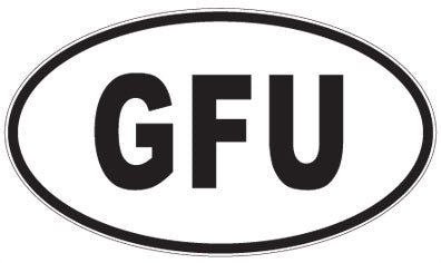 GFU - 3 Letter Initials Oval Sticker