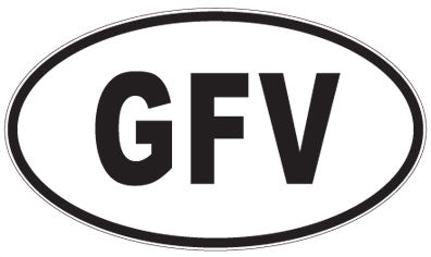 GFV - 3 Letter Initials Oval Sticker