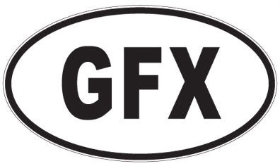 GFX - 3 Letter Initials Oval Magnet