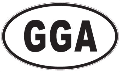 GGA - 3 Letter Initials Oval Magnet