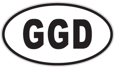 GGD - 3 Letter Initials Oval Sticker