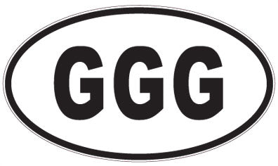 GGG - 3 Letter Initials Oval Sticker