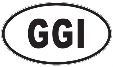 GGI - 3 Letter Initials Oval Magnet