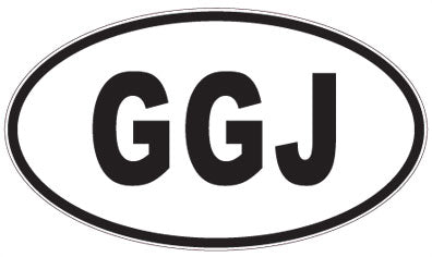 GGJ - 3 Letter Initials Oval Sticker