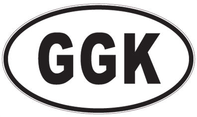 GGK - 3 Letter Initials Oval Sticker