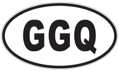 GGQ - 3 Letter Initials Oval Magnet