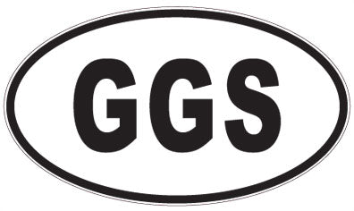 GGS - 3 Letter Initials Oval Sticker