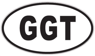 GGT - 3 Letter Initials Oval Magnet
