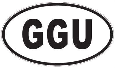 GGU - 3 Letter Initials Oval Magnet