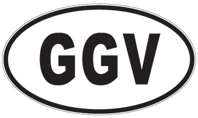 GGV - 3 Letter Initials Oval Sticker