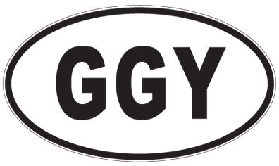 GGY - 3 Letter Initials Oval Magnet