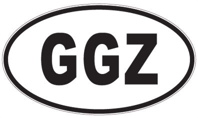 GGZ - 3 Letter Initials Oval Sticker
