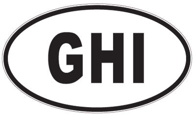 GHI - 3 Letter Initials Oval Sticker